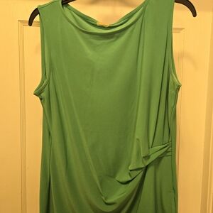 Sleeveless Green Draped Tank Top